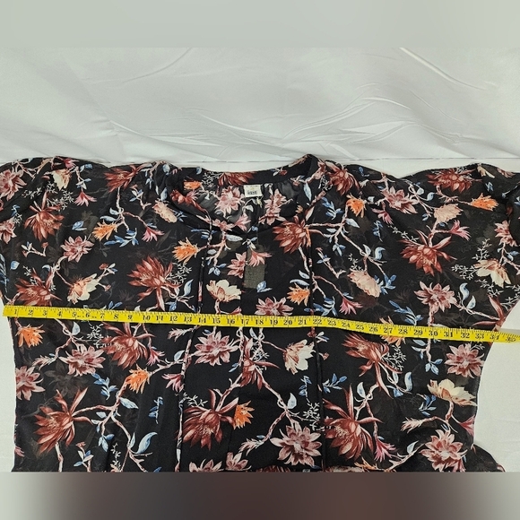 By Together Floral Semi Sheer Drop Waist Maxi Dress in Black Size L NWT - Picture 9 of 9